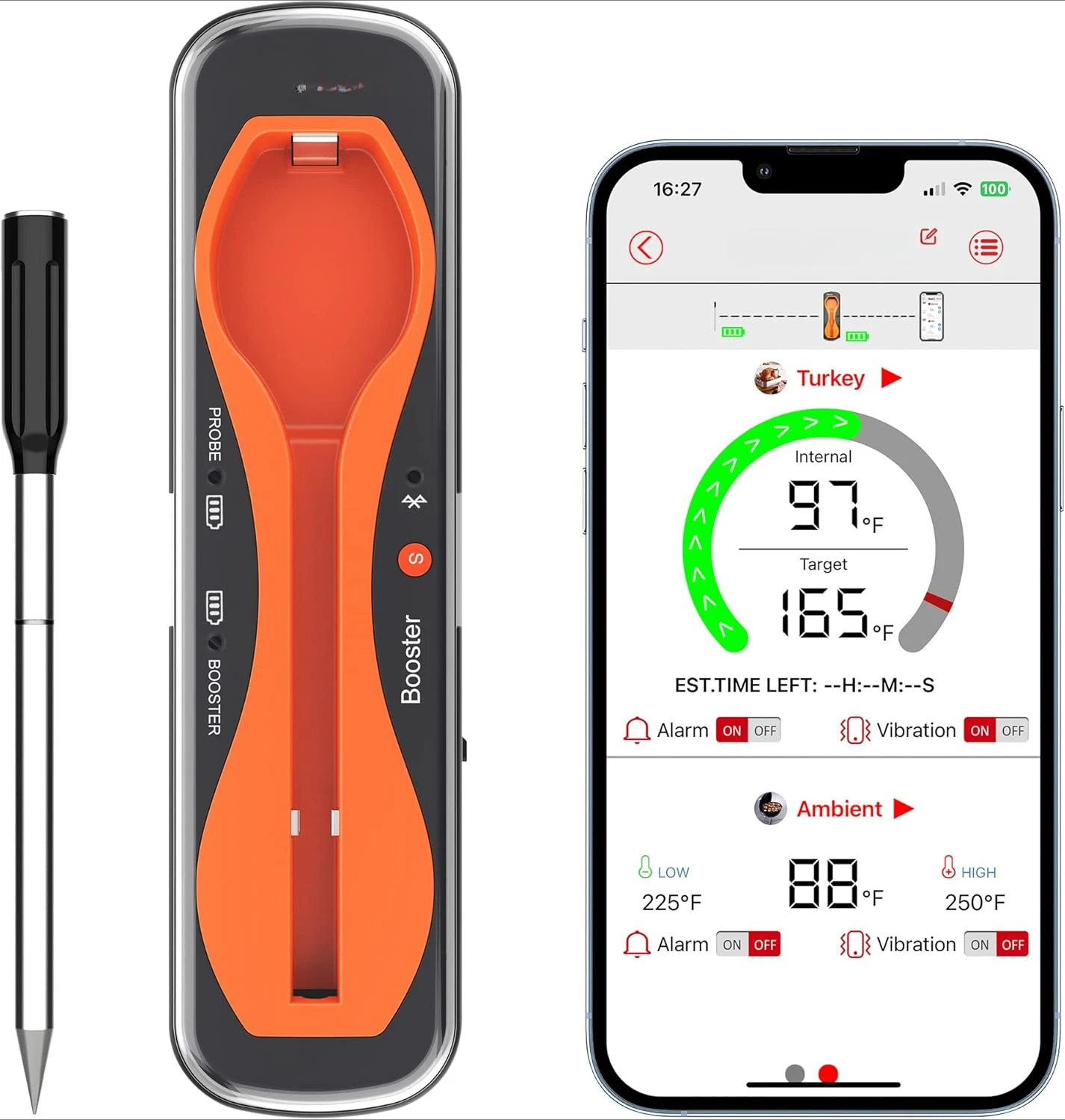 TempSpike 500FT Wireless Meat Thermometer, Bluetooth Meat Thermometer Wireless for Turkey Beef Lamb, Meat Thermometer