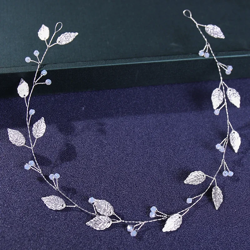 Silver Color Pearl Rhinestone Crystal Headband Tiara Hairband For Women Bride Hair Jewelry Wedding Hair Accessories Hair Band