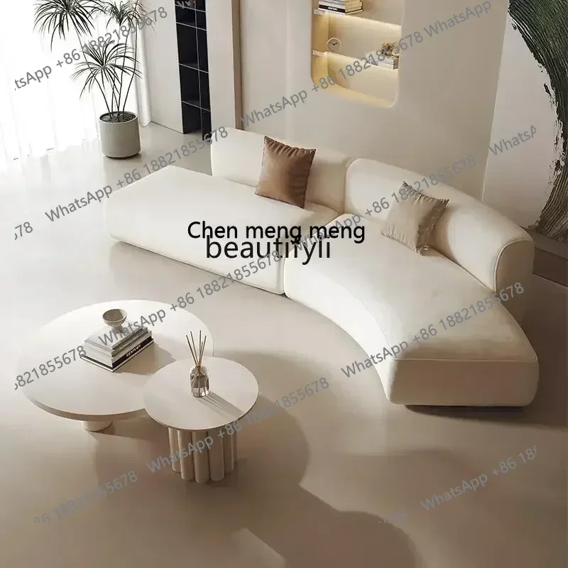 z183  Semicircular curved special-shaped sofa cream style beauty salon clothing store office reception