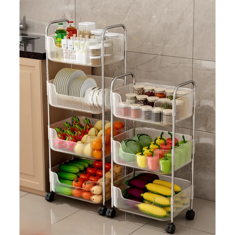 Kitchen U-shaped Rack Floor-to-ceiling Household Multi-functional Vegetable and Fruit Corner Rack Multi-layer Vegetable Basket