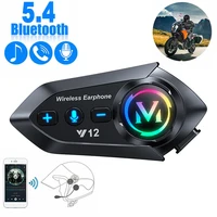 Auriculares para casco de motocicleta Y12, Bluetooth 5,4, inalámbricos, manos libres, parlantes, resistentes al agua