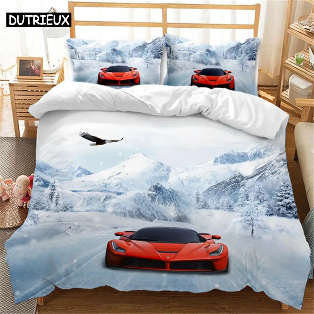 

Sports Car Duvet Cover Set Luxury High Quality 3D Printed Bedding 2/3pcs Double Queen King Bedclothes Adults Boys Home Textile