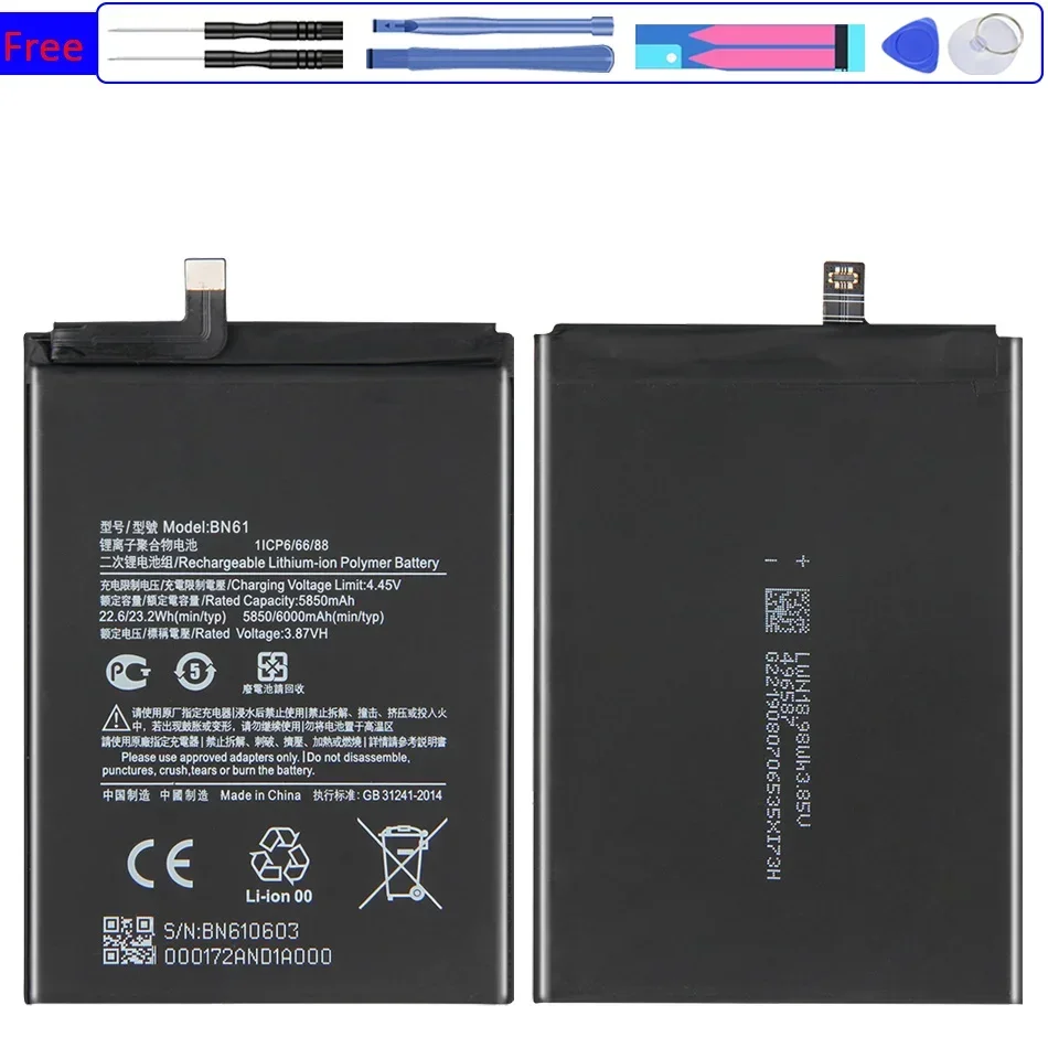 Bateria BN57 BN61 5160mAh Mobile Phone Battery For Xiaomi Pocophone X3 / Poco X3 Pro / Poco X 3 Pro NFC Replacement Battery