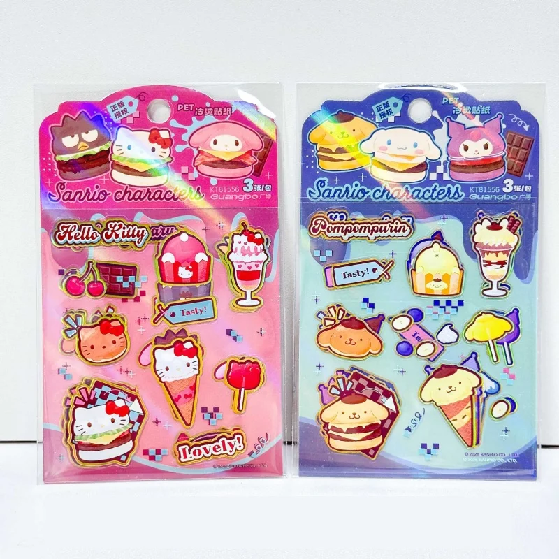 

24pack/lot Sanrio Kuromi Melody Cinnamoroll Kitty Sticker Cute Scrapbook DIY Diary Decorative Sealing Sticker Album Stick Label