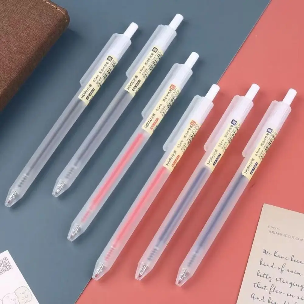 Dirt-resistant Quick-drying Gel Pen Press Type Black/Blue/Red Ink Ballpoint Pen 0.5mm Pen Tip Writing Tool Stationery
