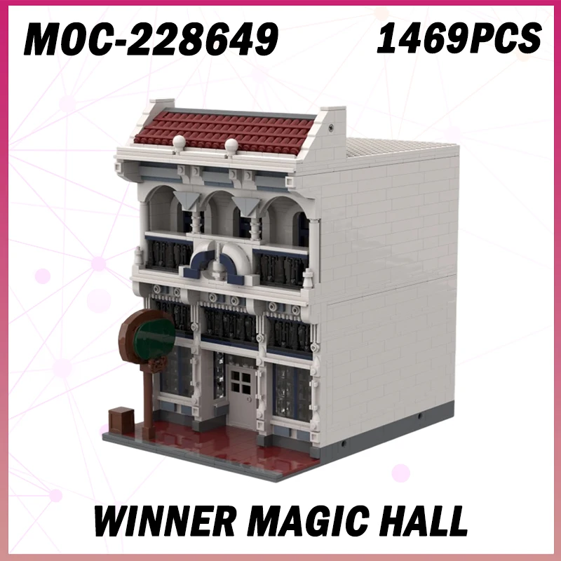 

1469PCS MOC-228649 Amusement Park Architecture Winner Magic Hall Building Block Model Brick Set Creative Small Particle Gifts