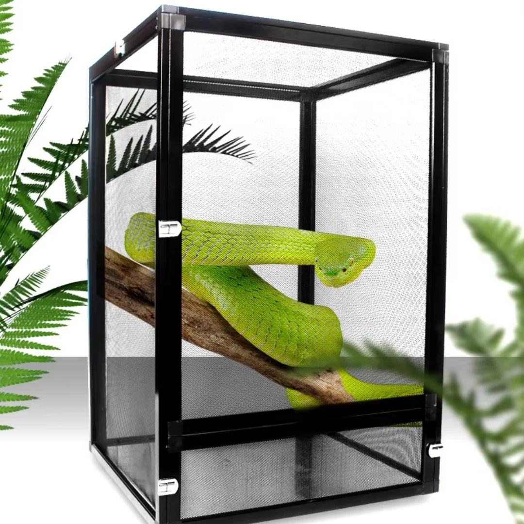 

UE Custom Durable Reptilian Box Reptile Cage Snake Chameleon Enclosure Aluminum Alloy UVB Lamp Detachable Crawler Box For Living