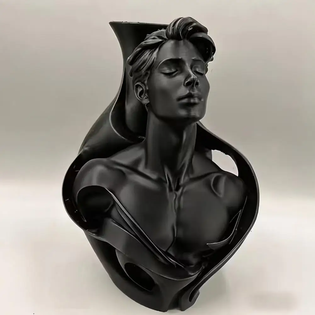 Decorative 3d Printed Bust 3d Printed Bust Vase Artistic Head Sculpture Planter Matte Pla Desktop Decor Gift for Art Lovers