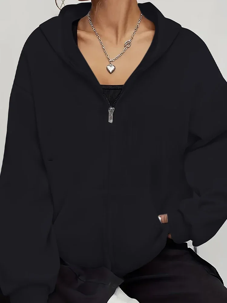 Women's Jacket Tracksuit Casual Zipper Hooded Sweatshirts Coat Outdoors Sports Jogging Clothing Autumn Winter Fashion Outer Wear