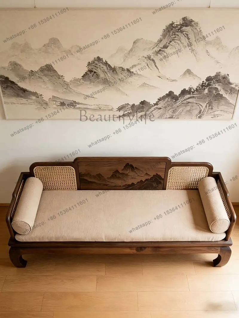 North American black walnut Arhat bed sofa light luxury high-end zen