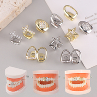 Punk Metal Grill Cap Cosplay Party Teeth Grillz Dental Fashion Jewelry Hip Hop Single Tooth Dental Grillz Teeth Caps