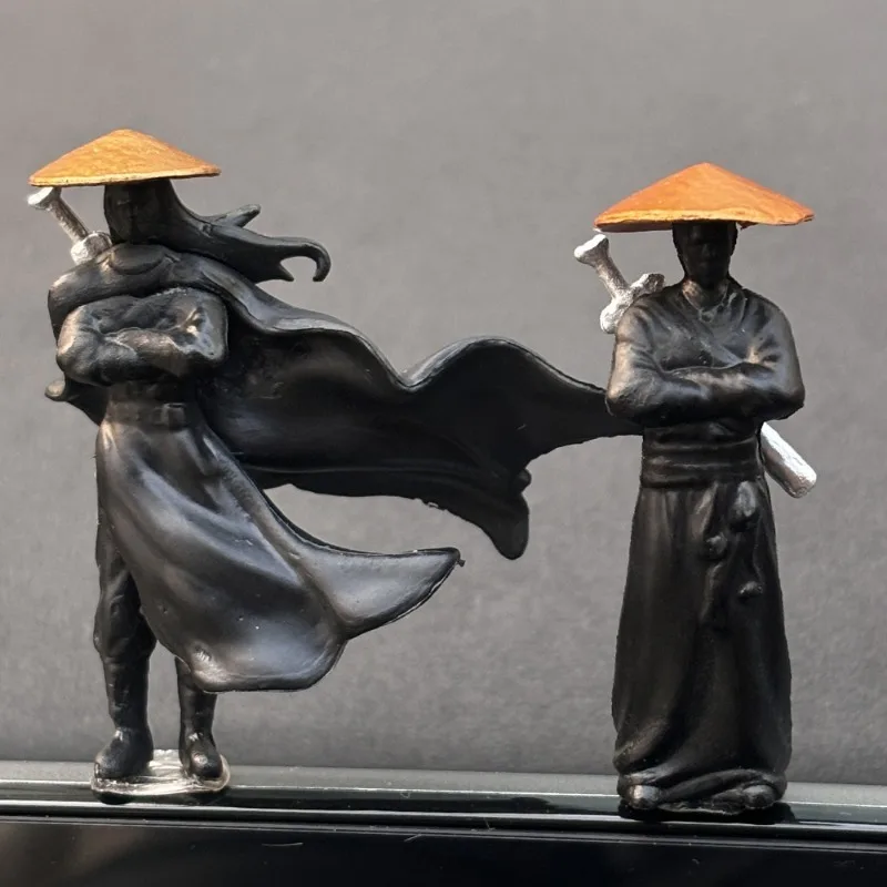 50mm tokoh Mini Model kuno Cina Pahlawan Jepang Ninja Samurai prajurit mikro lanskap pemodelan keren Auto dekorasi hadiah