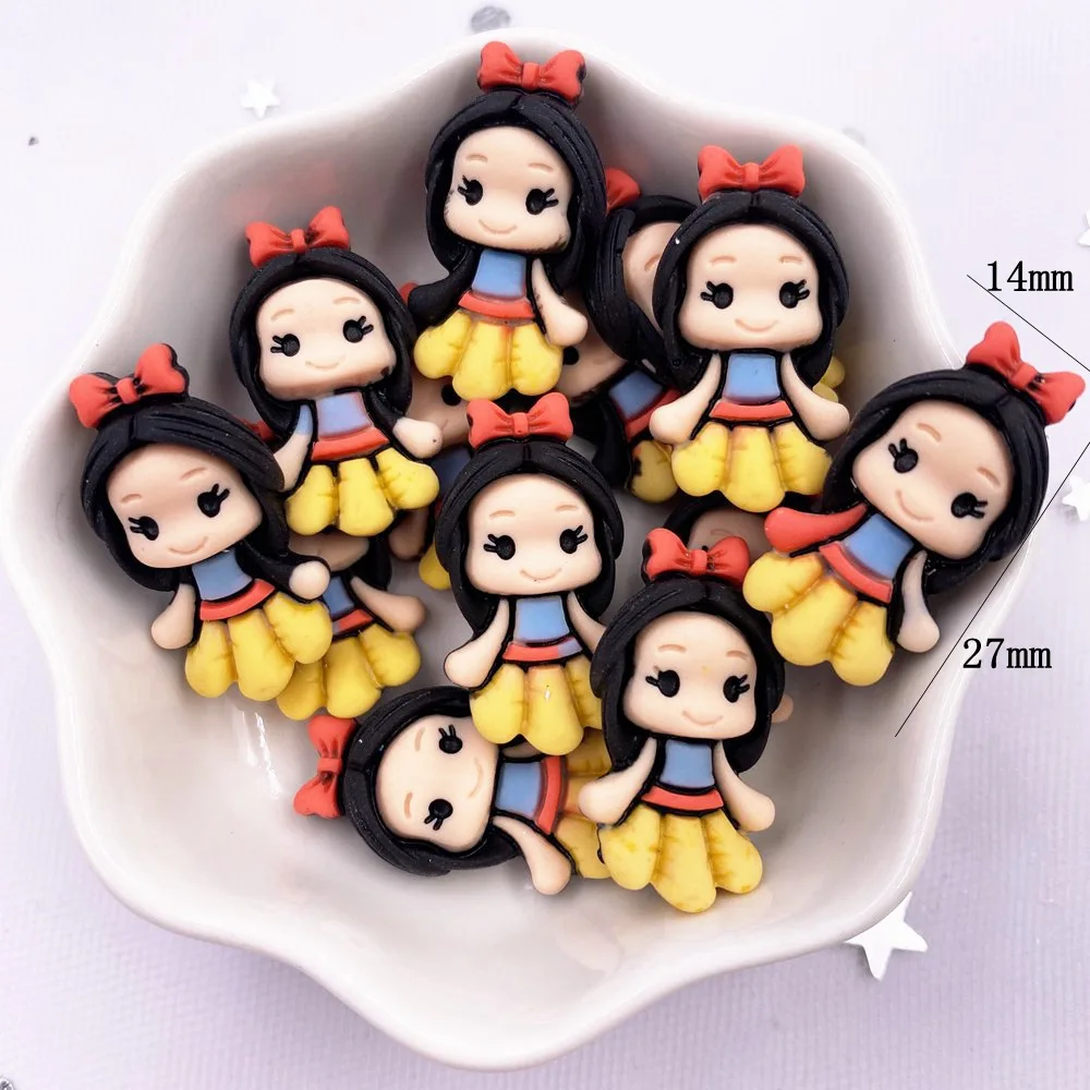 10 stks Kleurrijke Hars Mini Meisje Prinses Anime Plaksteen Cabochon Scrapbook Craft DIY Accessoire Decor Beeldje Ambachten OM16