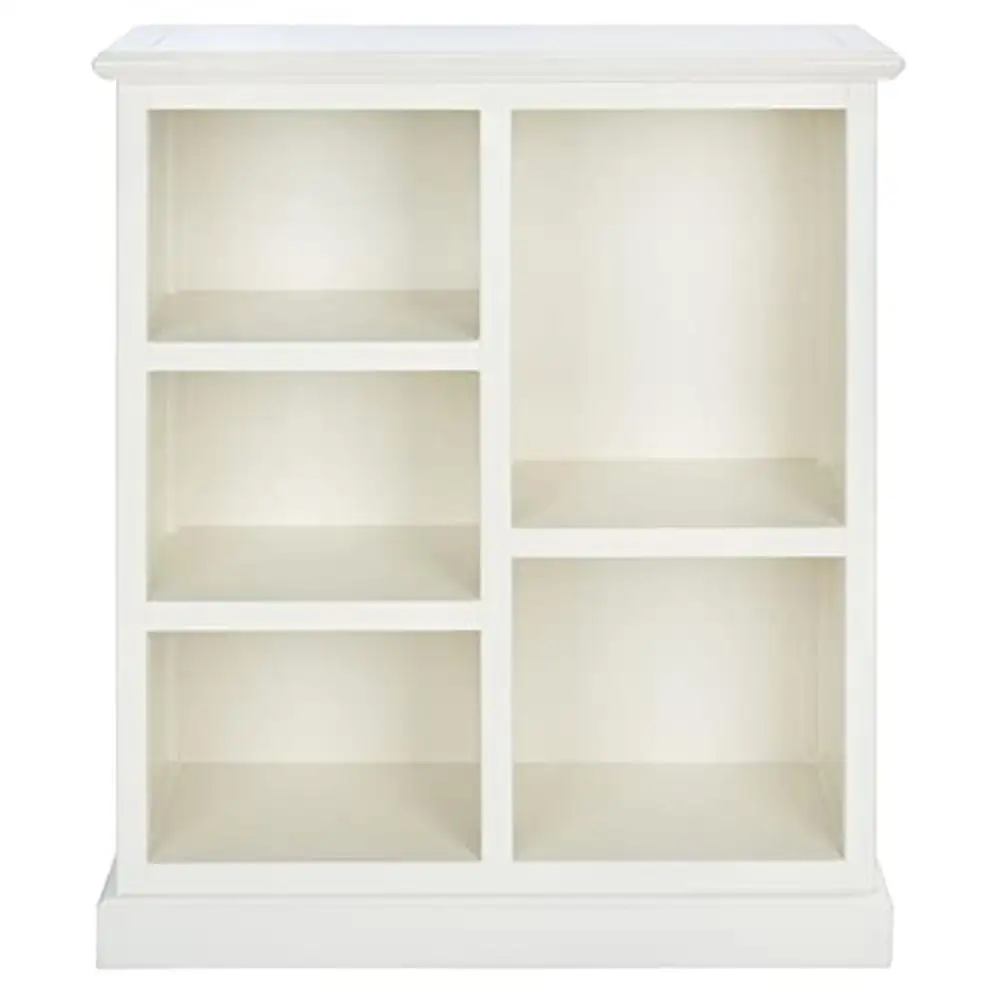 White 5-Shelf Bookcase Bedroom Living Room Study Fully Assembled Functional Storage Organizer Shelf Display Rack Magazines