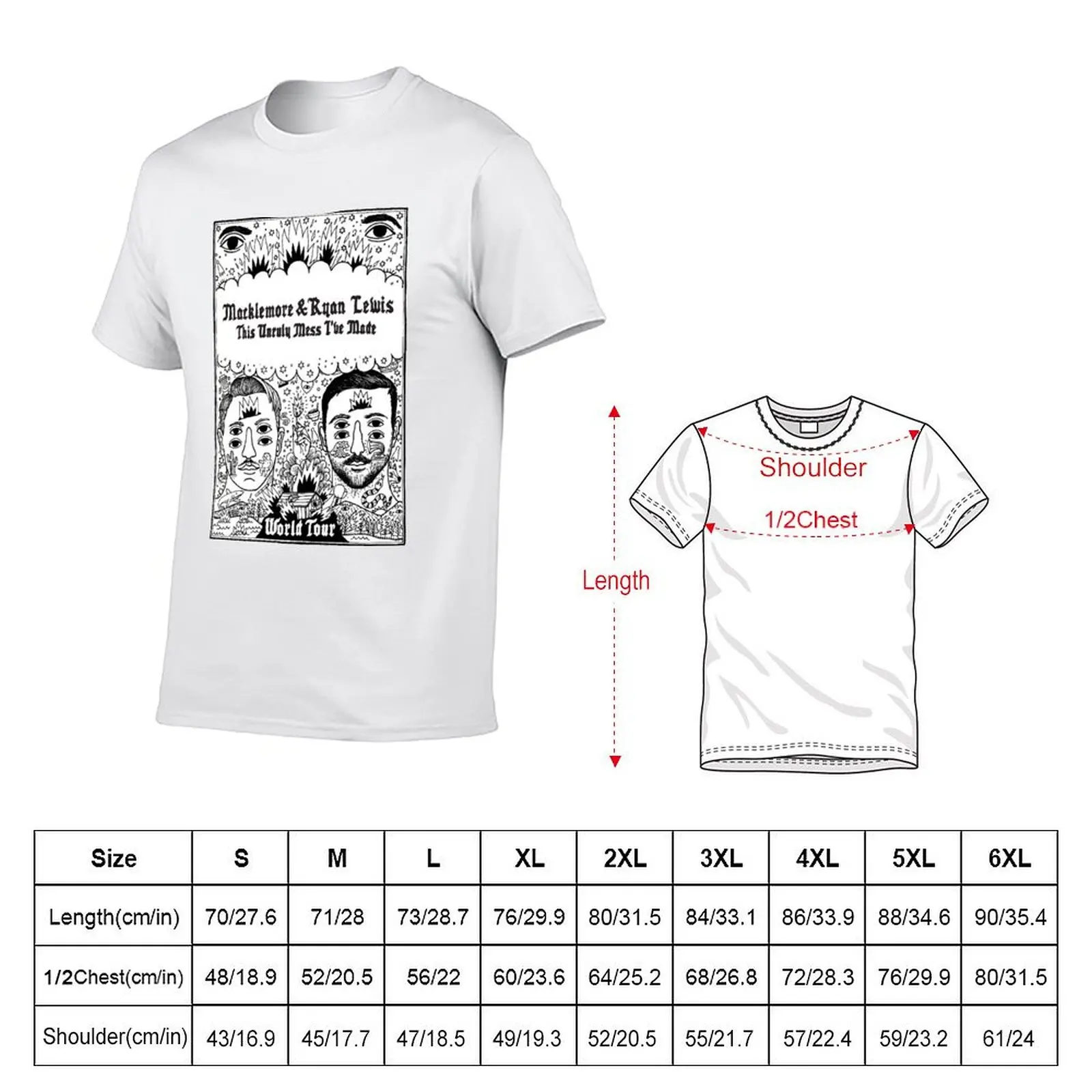 Macklemore world tour : The unruly mess I've made T-Shirt Plus Size Loose Short Sleeve Top