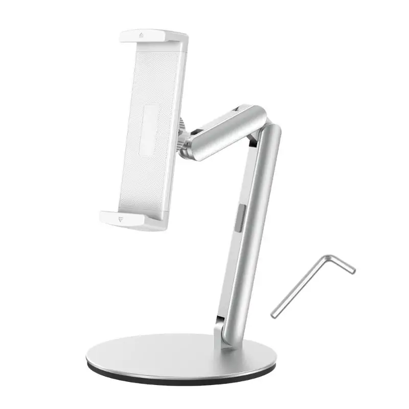 652F Aluminum Alloy Adjustable Height Tablets Stand Double Arm For Work Entertainment