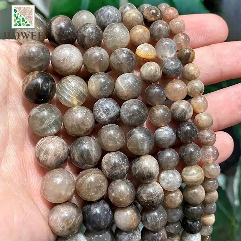 

Natural Smooth Black SunStone Round Loose Beads Diy Handmade Bracelet Accessories for Jewelry Making 15" Strand 4/6/8/10/12mm