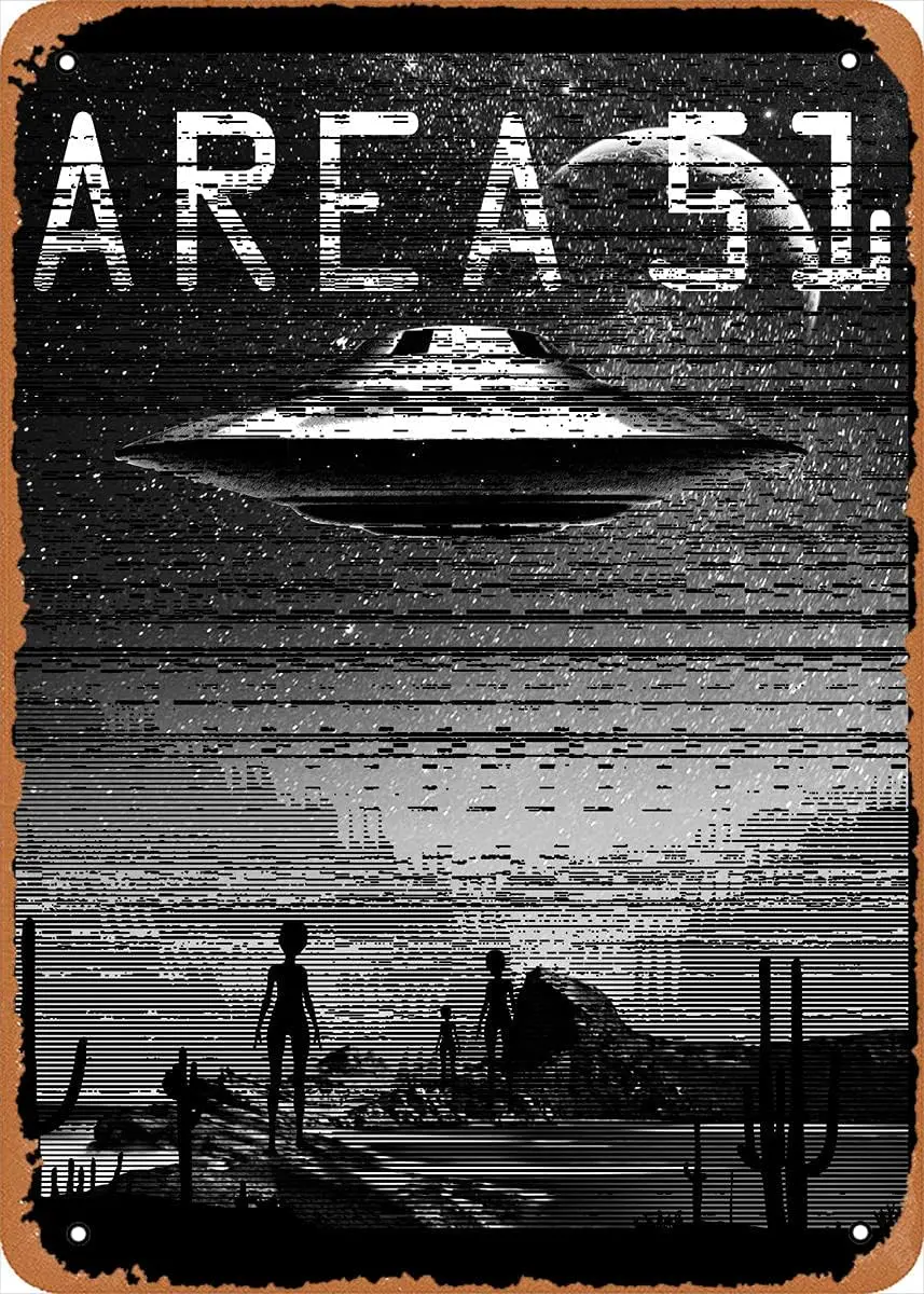 Area 51 Science Fiction Retro Vintage Decorative Metal Tin Sign