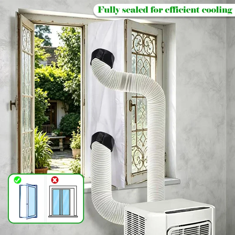 Window Seal for Portable Air Conditioner 3/4m Universal Waterproof Window Seal Cloth Adjustable Sealing Plate One opening