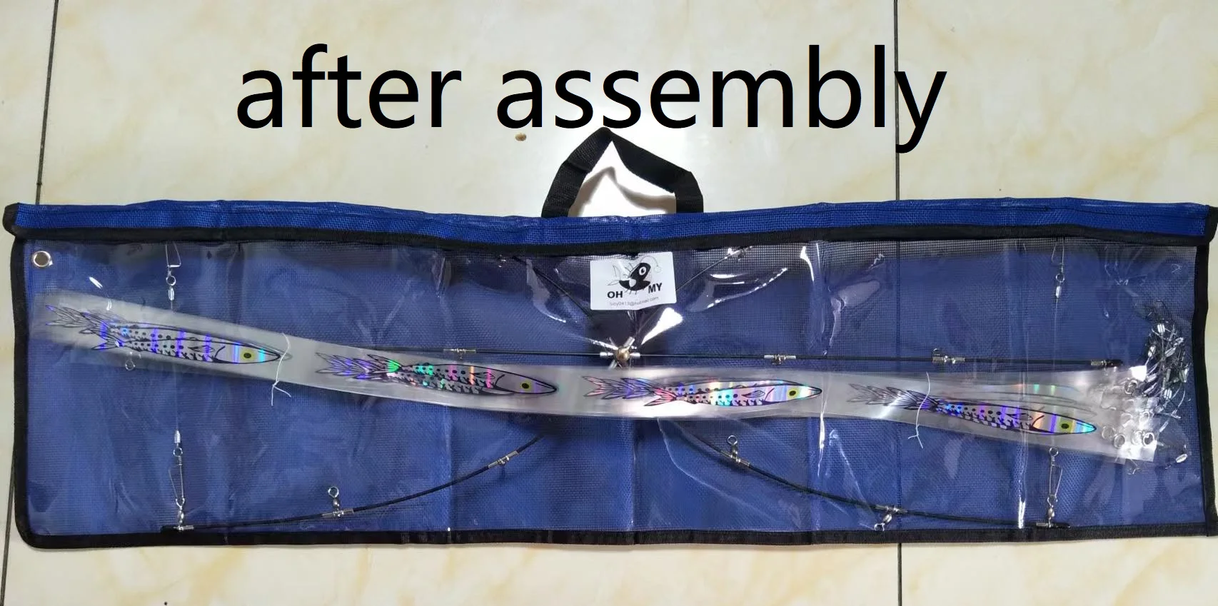 Trolling lures for marine fishing, high-elasticity shelves,bidirectional rotation, 36 inch, 76 fish(19 banners,4 fish/banner)