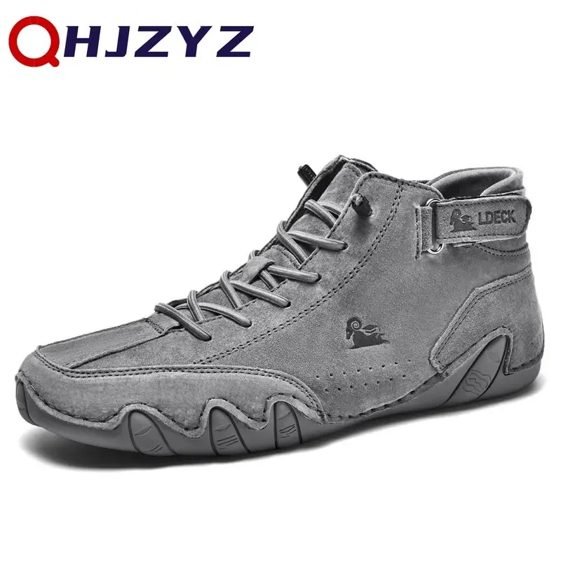 Men Suede High-Top Casual Sneakers Leather Outdoor  display picture 3