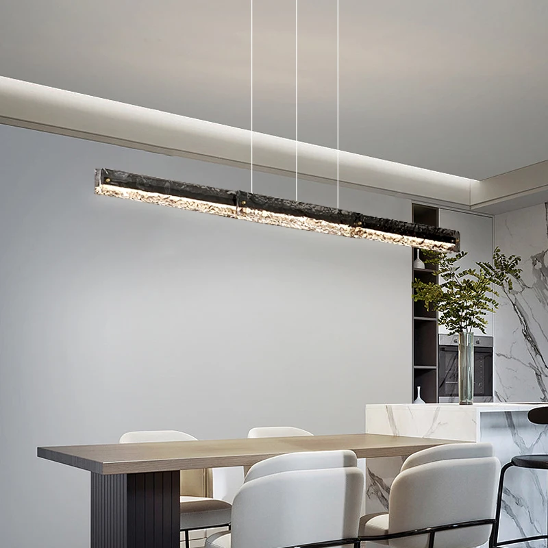 

2025 Modern Luxury Copper LED Pendant Lamp For Dining Room Kitchen Table Bar Bedroom Art Black Glass Ceiling Chandelier Light