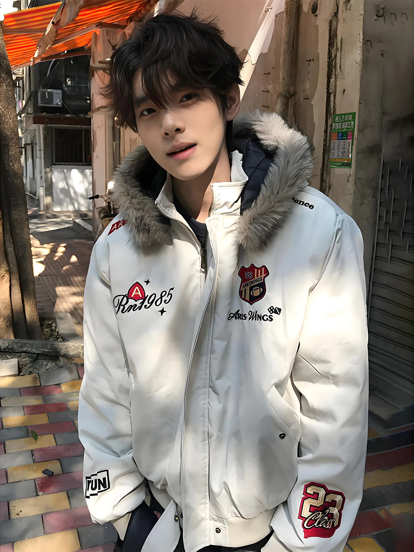 

Мужская зимняя теплая куртка American Bae Embroidery с вышивкой, утолщенная, с капюшоном, из хлопка, с дизайном Mountain Eagle, повседневная, молодежная, стильная