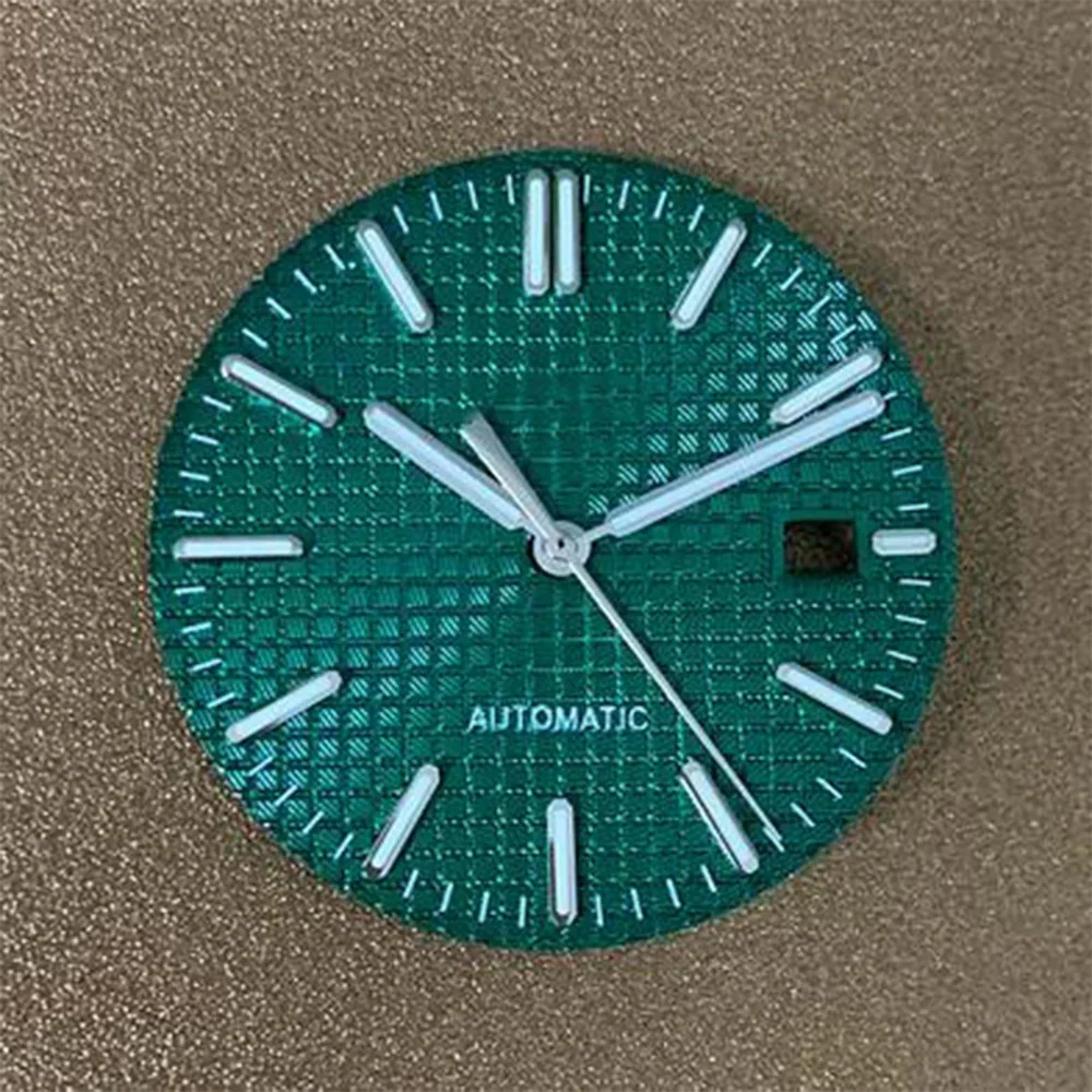 31.8mm NH35 Dial Green Luminous Watch Face Hands MOD Parts for Royal Oak NH35 NH36 Automatic Movement Accessories Replacements