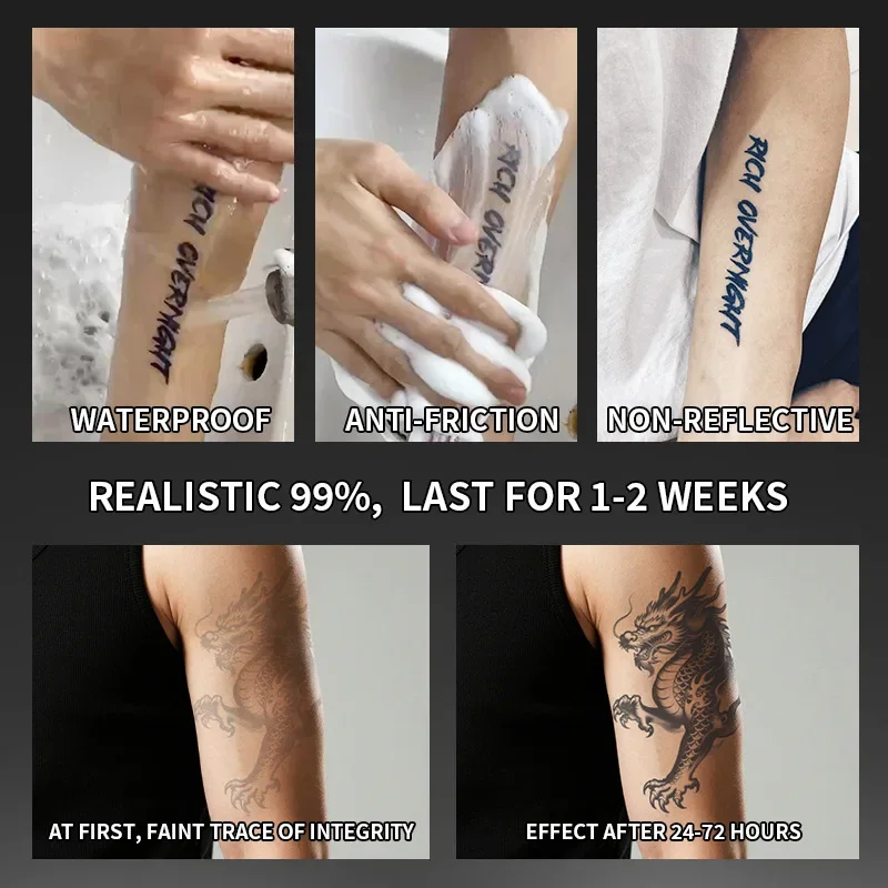 Dragon Arm Shoulder Temporary Tattoo Sticker Waterproof Fake Tattoo Body Art for Women Men