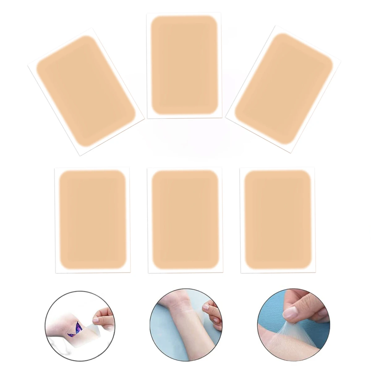 6 قطعة غطاء كامل المخفي الوشم مقاوم للماء ندبة حب الشباب التستر ملصقات الجسم الذراع عيب مؤقت إخفاء أشرطة التستر بقع