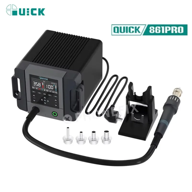 QUICK 861 Pro Hot Air Desoldering Station High Power 1300W Auto High Air Volume Cooling Hibernation FOR IC Chip Welding Repair