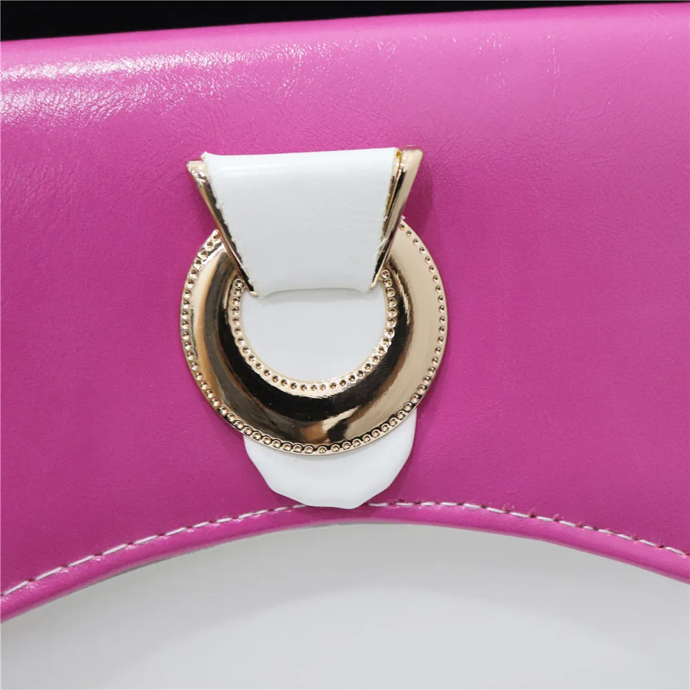 Metal Chain Shoulder Solid Color Wallet Clutch Hard Handbag New Design Evening Package Shining Smooth Style