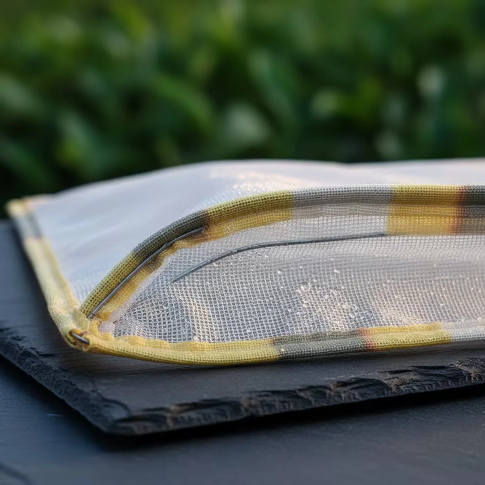 

Hands Free Leaf Collecting Pouch Mesh Apron Bag Fabric Bound Rectangular Hanging Pouch Garden Tool for Lawn Maintenance