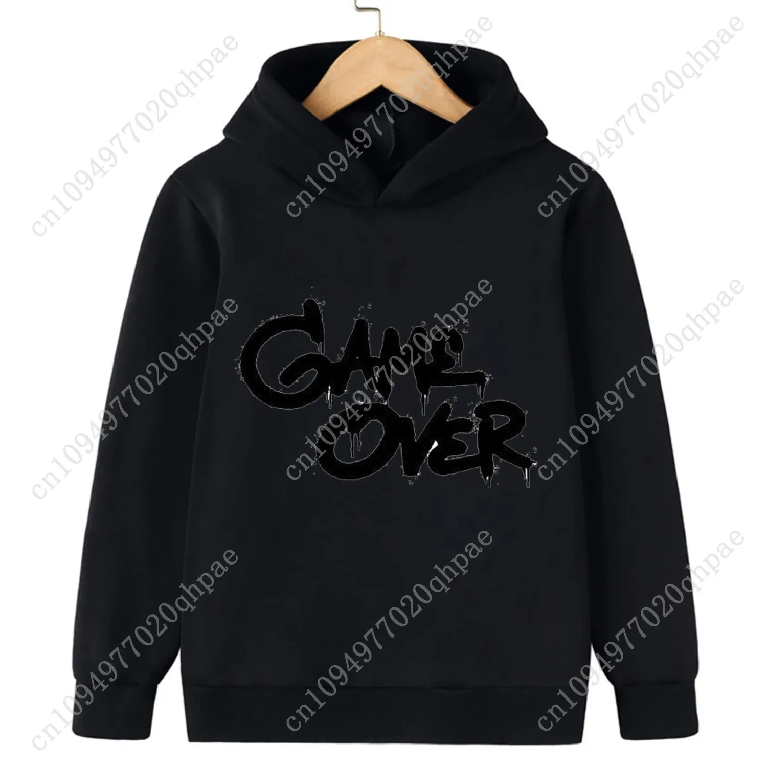 2025 Fashion Hip Hop Trend Street Art Print Boy/Girl Simple Long Sleeve Hoodie Children Daily Sports Warm Casual Street Clothing