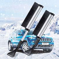 Car Snow Shovel Retractable Aluminum Handle Ice Scraper Snow Brush for Winter Vehicle Snow Removal Multi Functional