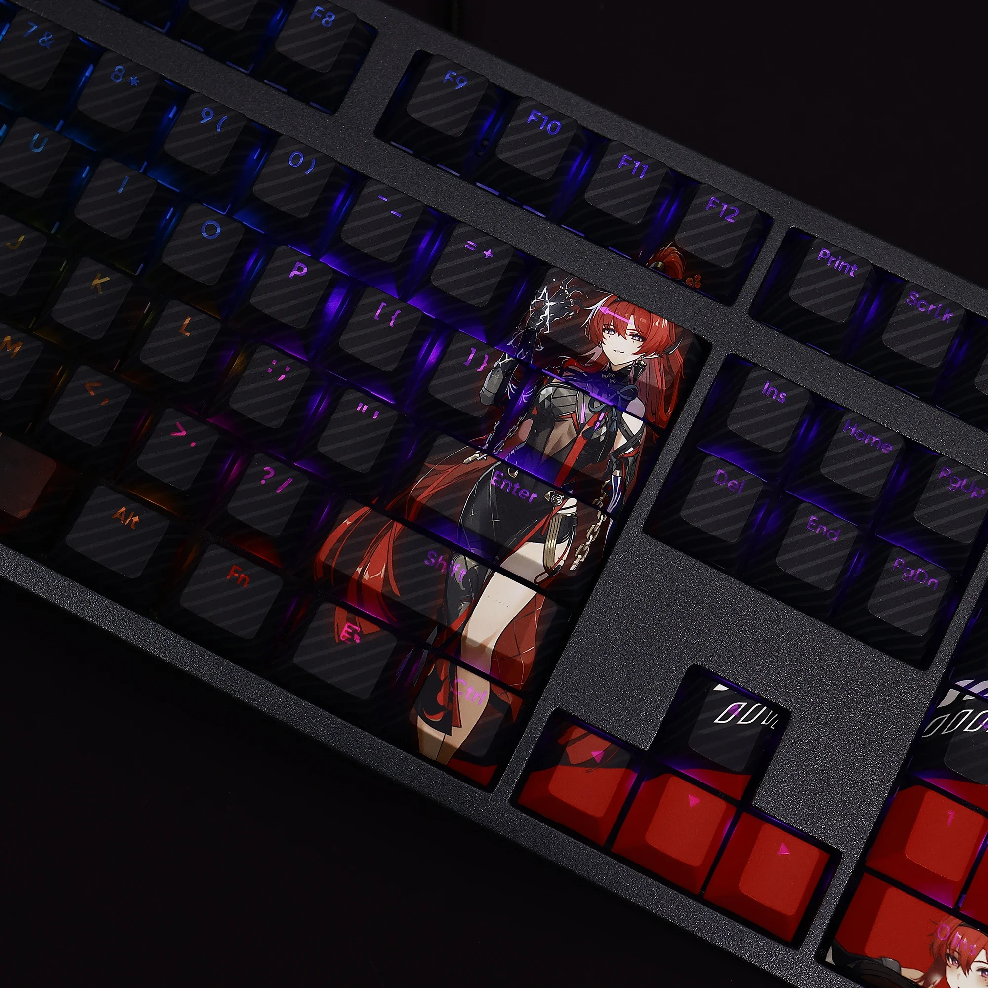 108 tasti Wuthering Waves Yinlin Animation game Theme PBT Keycaps RBG traslucido Cherry Profile per tastiera meccanica keycaps