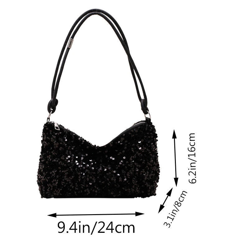Beliebte, trendige Damenhandtasche im koreanischen Stil mit Pailletten - Vielseitige kleine Umhängetasche – Detail 5