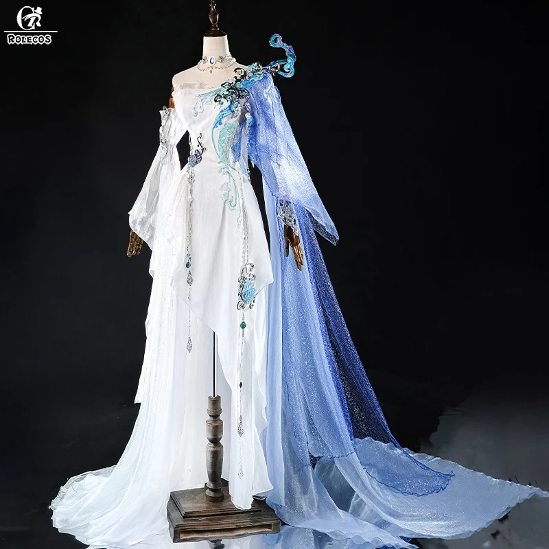ROLECOS Game Sword of Justice Chao Guang Cosplay Costume White Derss Women Halloween Carnival Party Role Play Outfits view 4
