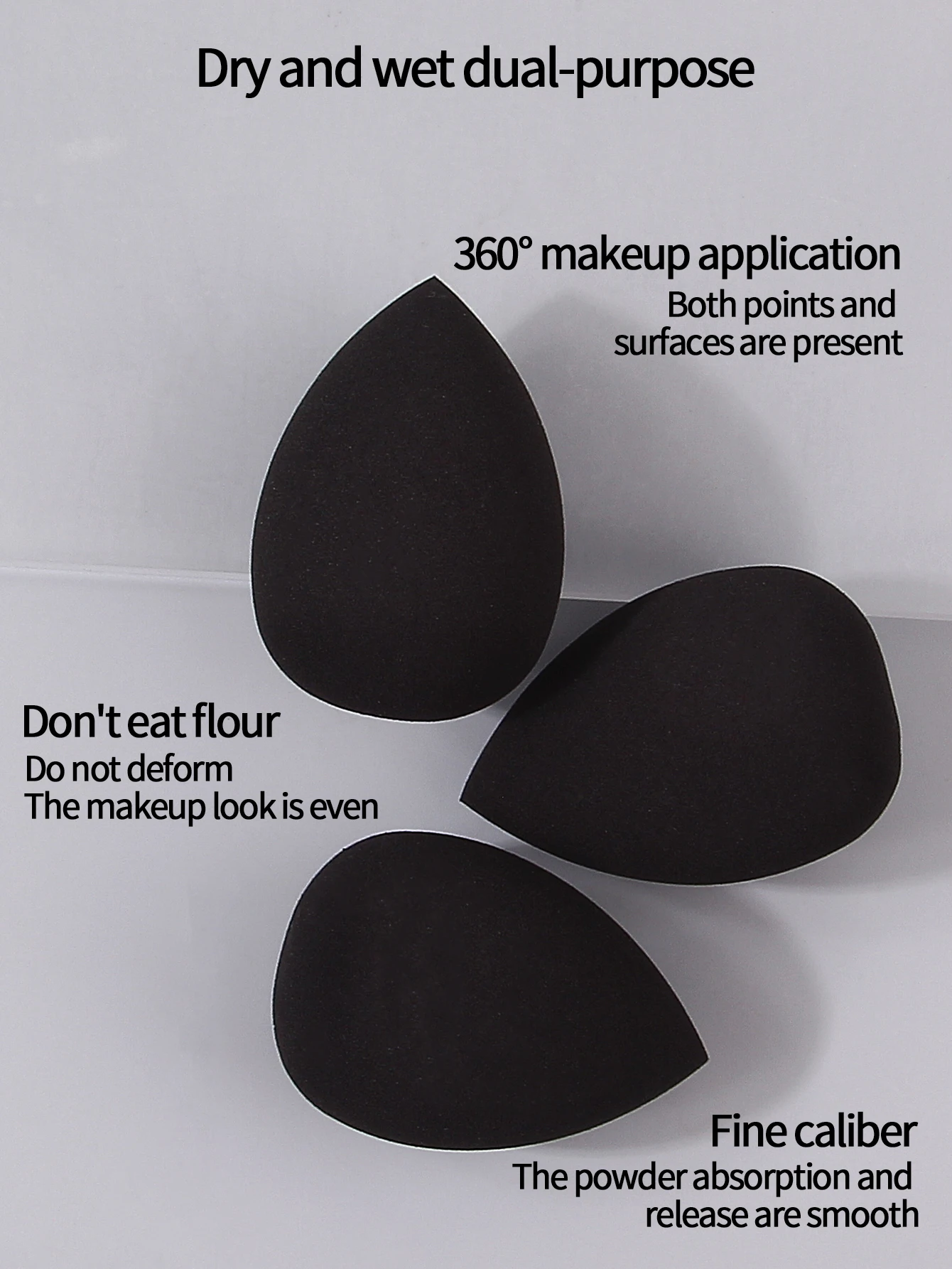 12 sztuk czarnych gąbek do makijażu w kształcie jajka, gąbka do makijażu do stosowania na sucho i na mokro, przenośny zestaw puszek do pudru dla początkujących