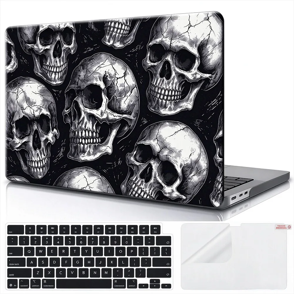 Retro Scary Halloween for MacBook Air 13 inch Case M5 M4 M3 M2 Pro 14/16 Neo case Novelty Premium Pattern Hardshell Laptop Case