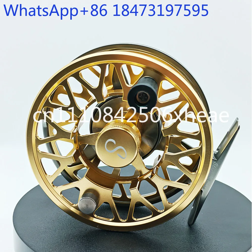 Fly fishing wheel double hair vocal cord take-up damping large capacity line cup carbon fiber brake system