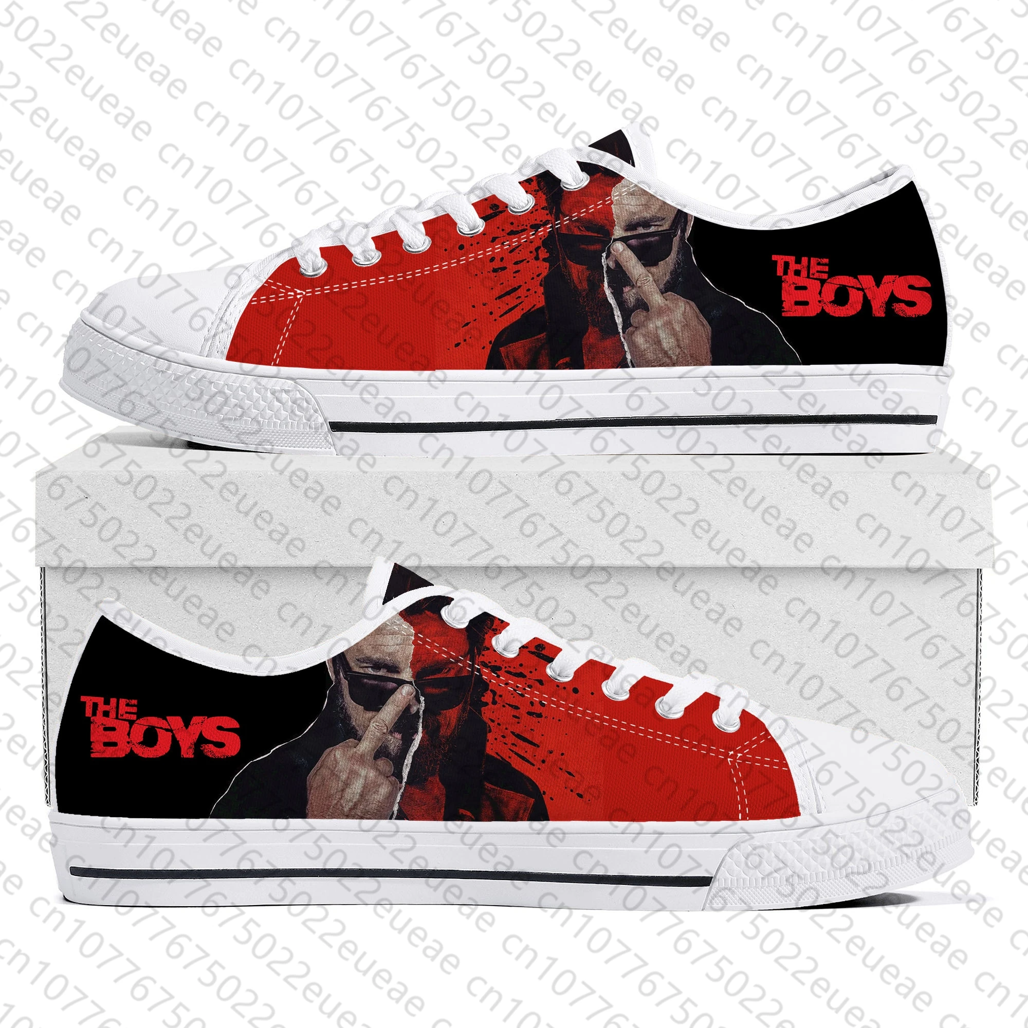 The Boys TV series Low Top Sneakers Mens Womens Teenager Billy Butcher Canvas Sneaker couple Casual Shoes Custom Made DIY Shoe