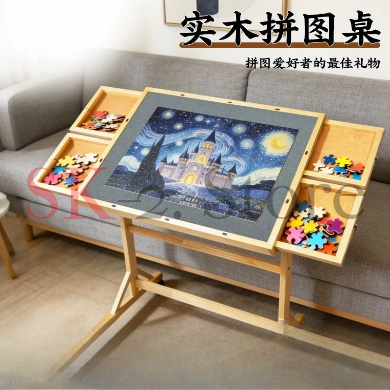 Puzzle special table felt puzzle auxiliary bracket with drawer storage tool foldable 2000 pieces
