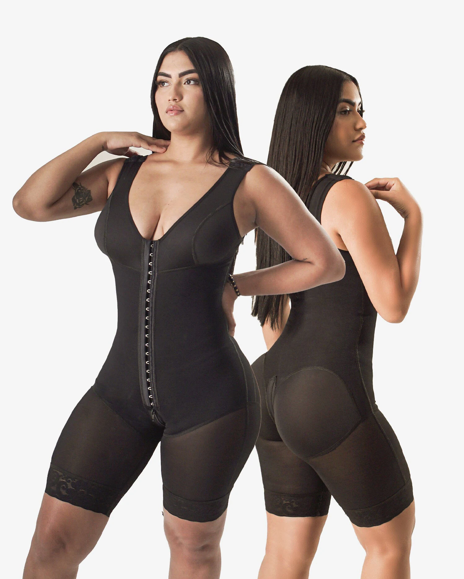 

High Compression Full Body Shapewear With Hook And Eye Front Closure Shaper Adjustable Bra Slimming Bodysuit Fajas Colombianas