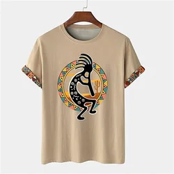 3D Printed Vintage T-Shirt For Men Fashion Ethnic Pattern Tees Summer Harajuku Loose Round Neck Tops Short Sleeves T Shirts