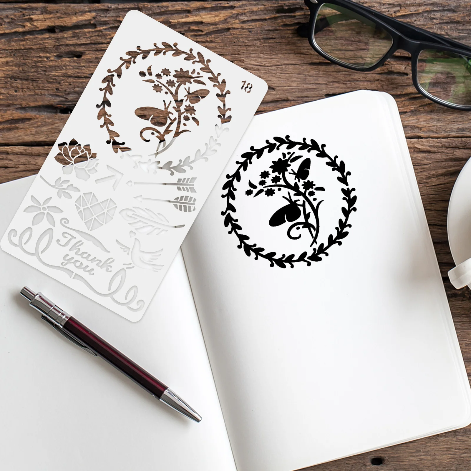 

Diy Journal Stencils Reusable Painting Templates For Scrapbooking Dot Grid Layouts Fine Point Pen Adults Creative