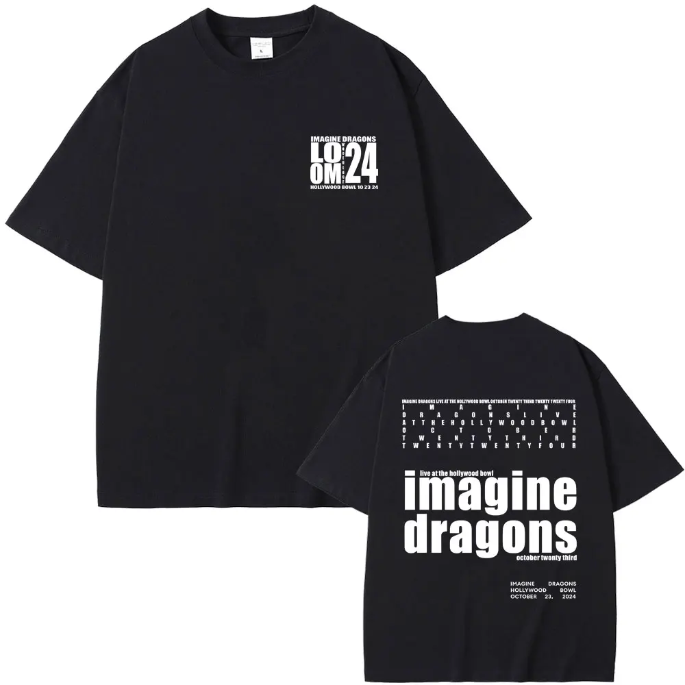 

Rock Band Imagine Dragons Loom World Tour T-shirt Summer Men Women Hip Hop Oversized Streetwear Unisex Casual Cotton T Shirts
