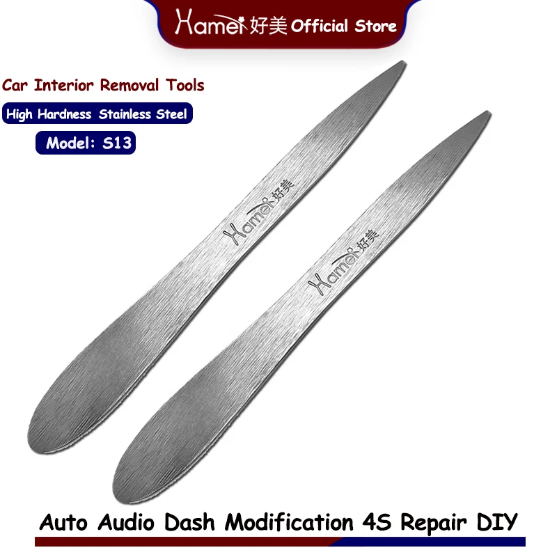

Hamei 3pcs Stainless Steel Car Dashboard Pry Tool Kit Anti-Scratch Interior Trim Removal Set for BMW M E34 E36 E60 Navigation