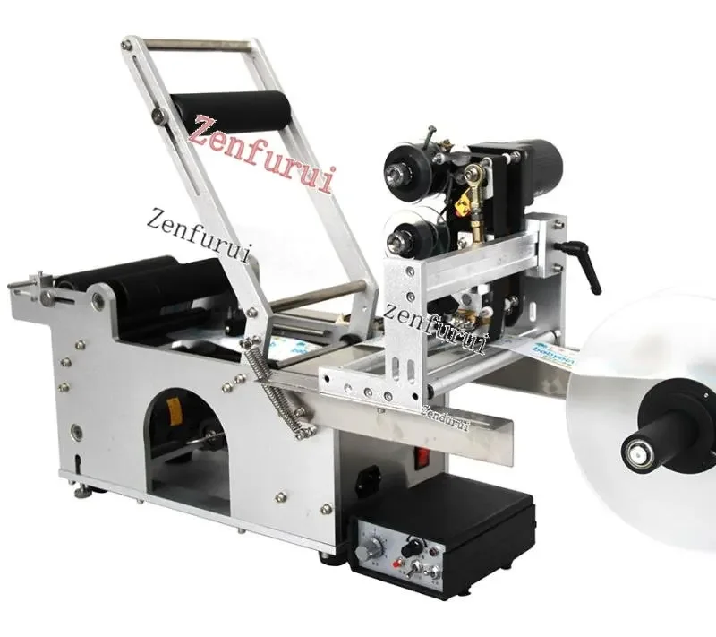 Manual Labeling Machine with coder for Round Bottles Transparent Labeling