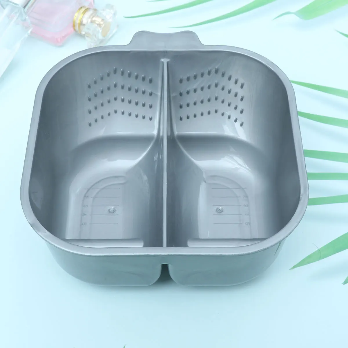 

Double Bowl Hair Dye Mixing Grey Salon Hair Dyeing Tools Non Slip Pad Long Handle Comfortable Grip Clear Scale Professional Use